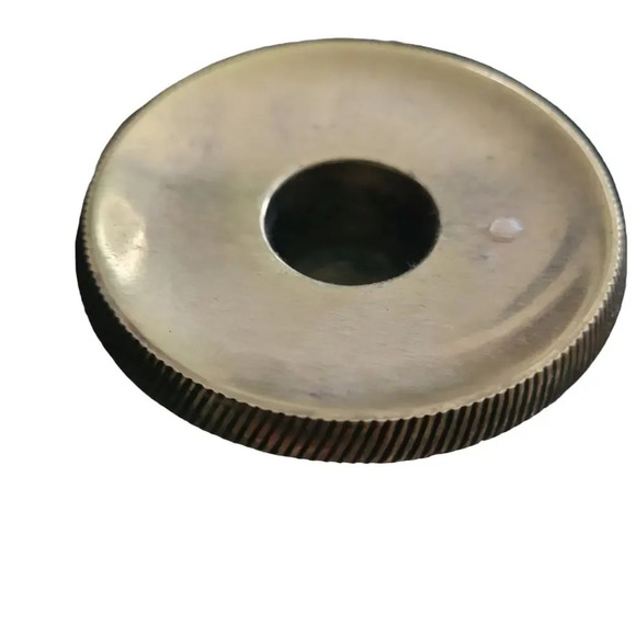 Antique Brass Tulip Candleholder Set Pillar Vintage Felt Bottom Made in India - Picture 2 of 3